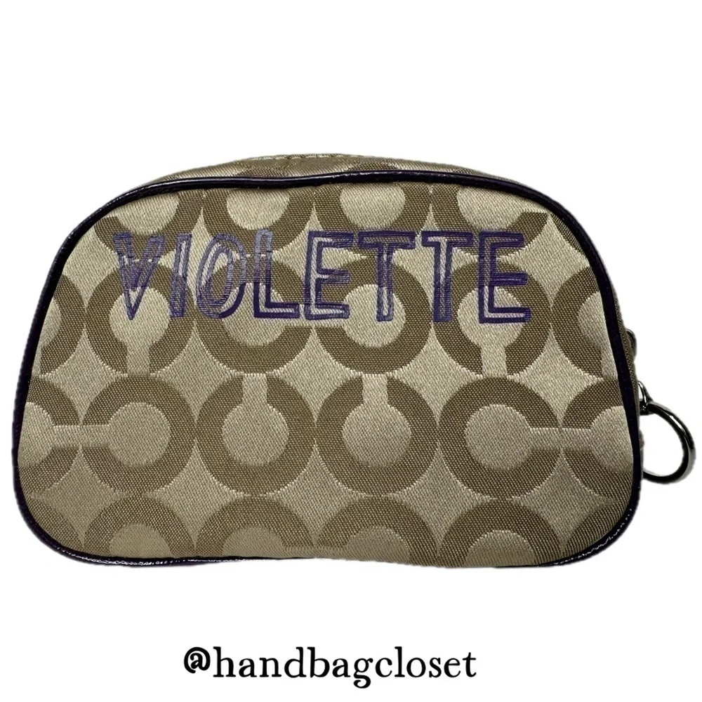 Coach Poppy Chan Violette Japanese Rare Signature C Purple Cosmetic Make-Up Bag